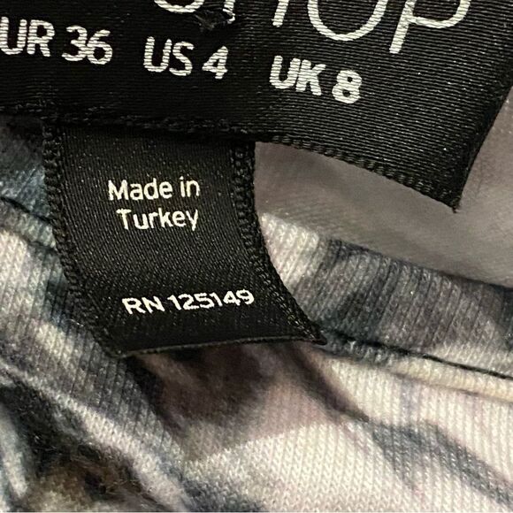 Topshop Zippered Midriff Black,White & Gray Cutout Mini Dress Women's Size 8 - Picture 5 of 15